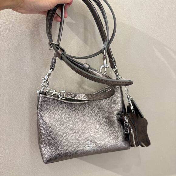 Coach Laurel Small Shoulder Bag With Star Charm CCF16 pebbled leather/Silver - Picture 10 of 11